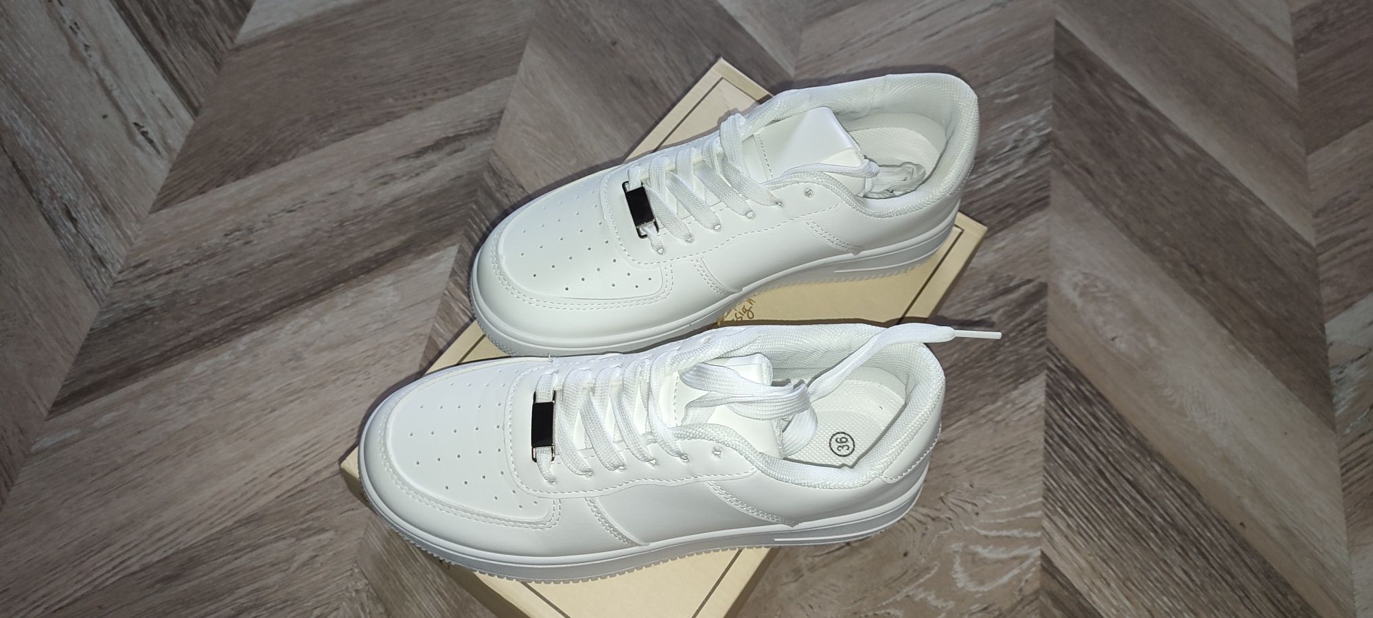 Buty damskie sneakersy sportowe biale