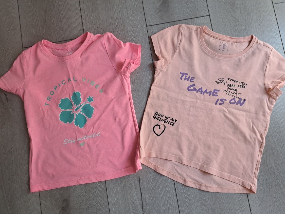 T-shirt koszulka krótki rękaw 4F r.128 2 szt.
