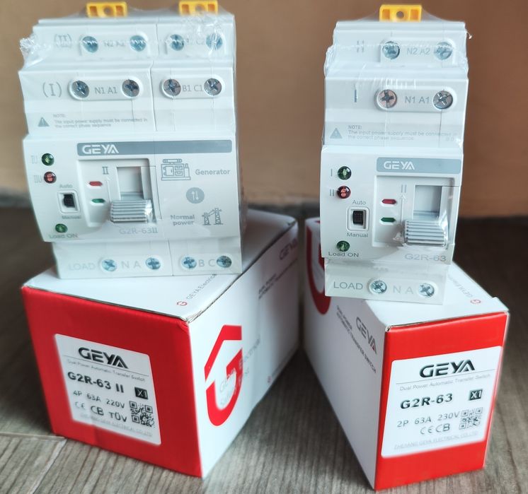 АВР 1 та 3-фазний GEYA G2R 63A автомат вводу резерву В НАЯВНОСТІ