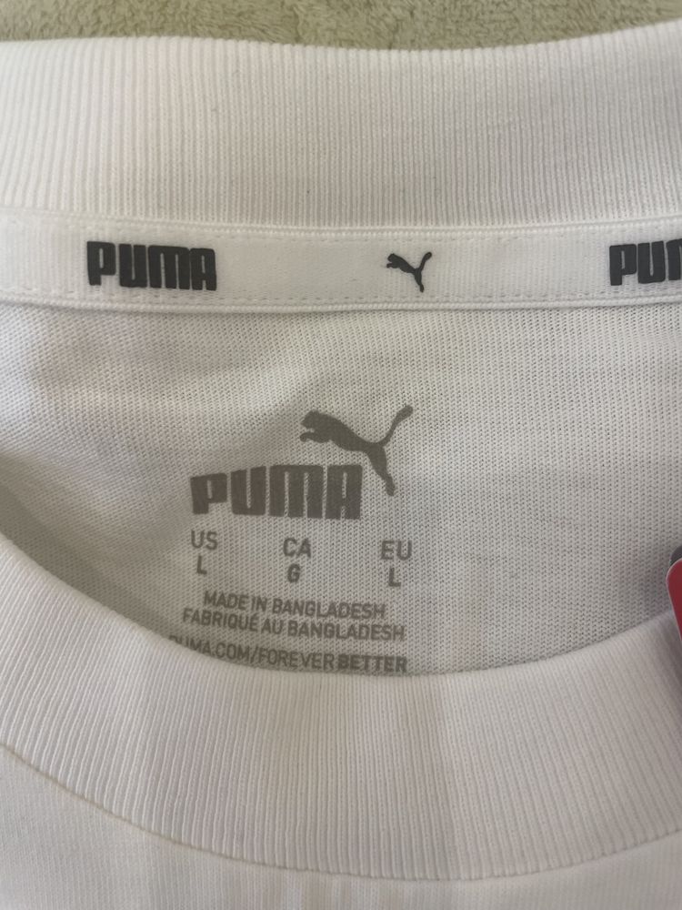 Чоловіча футболка puma біла, мужская футболка