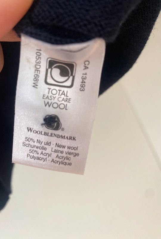 Granatowy damski kardigan rozpinany wool czysta żywa wełna