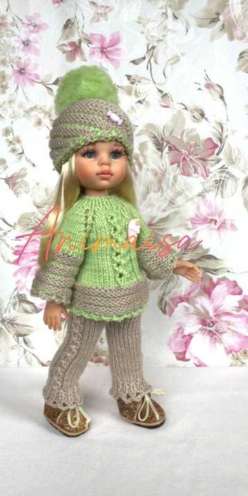 Вязаные  милые комплекты    одежды для кукол Паола Рейна 32 -34 см