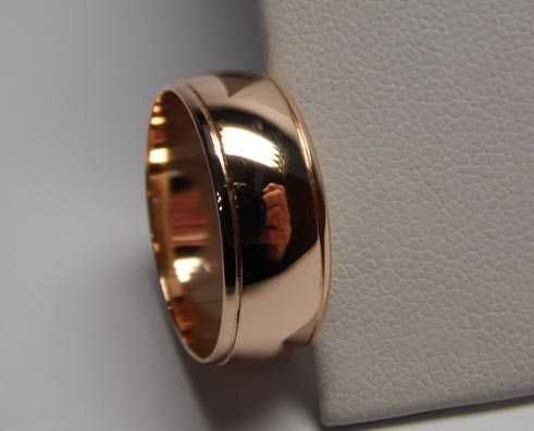 Złota obrączka R.18 7,4 mm. różowe złoto.