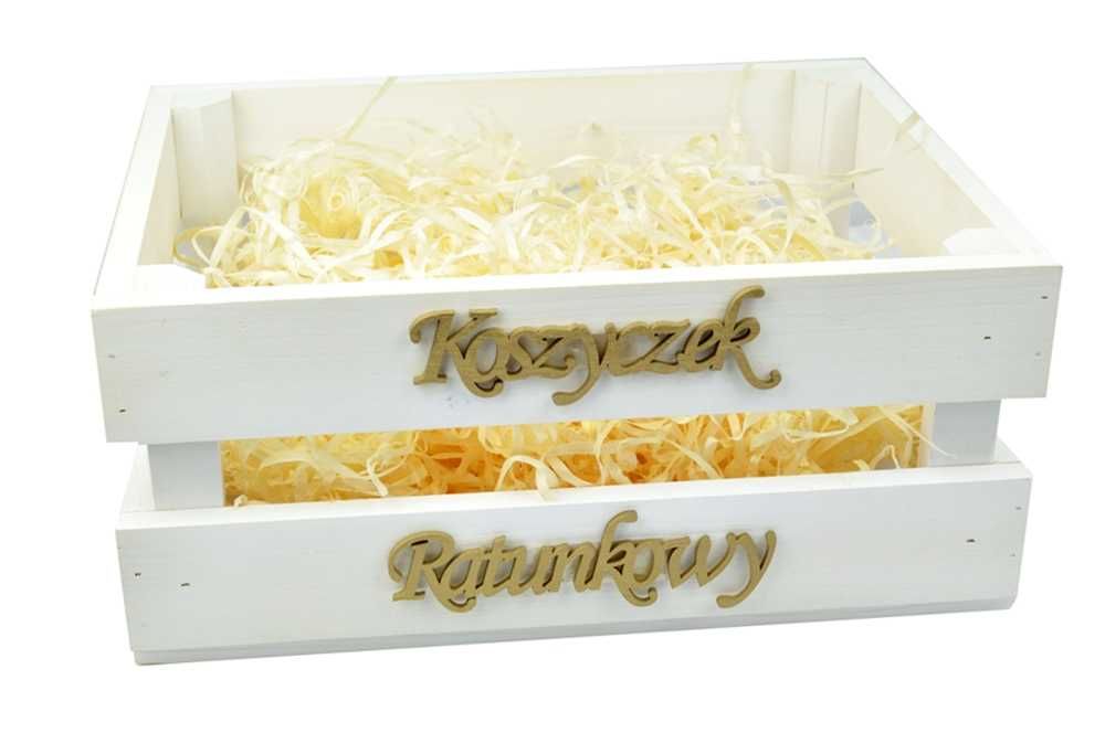 Koszyk Ratunkowy, koszyczek na wesele, skrzynka BIAŁA