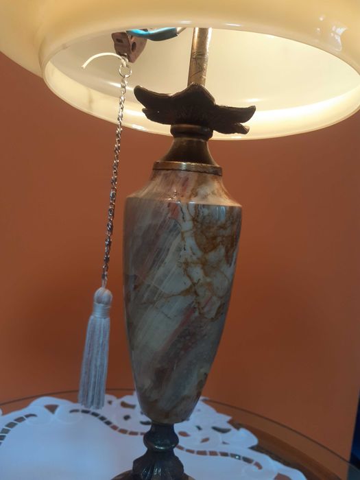 Lampa onyks mosiądz vintage(zabytek)
