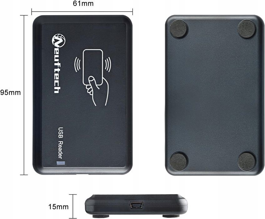 Neuftech EU-RFID Bezdotykowy Czytnik Kart Identyfikacyjnych USB
