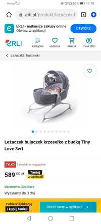 Leżaczek, łóżeczko, bujaczek, krzesełko Tiny Love i akcesoria