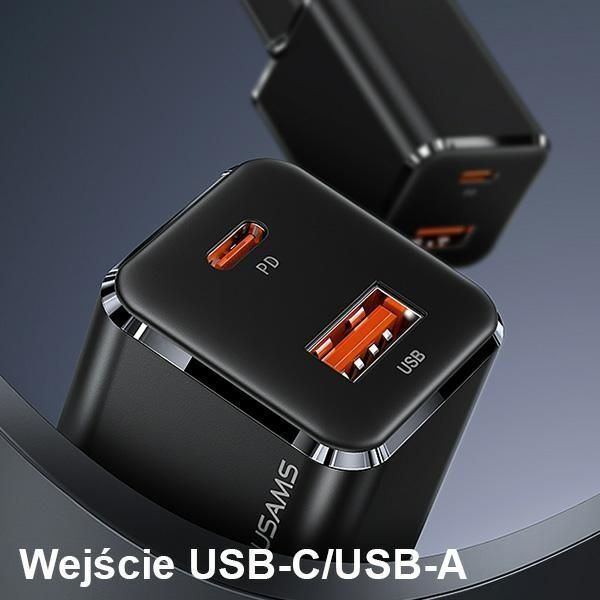 USAMS Ładowarka Sieciowa T43 33W + Kabel USB-C na Lightning