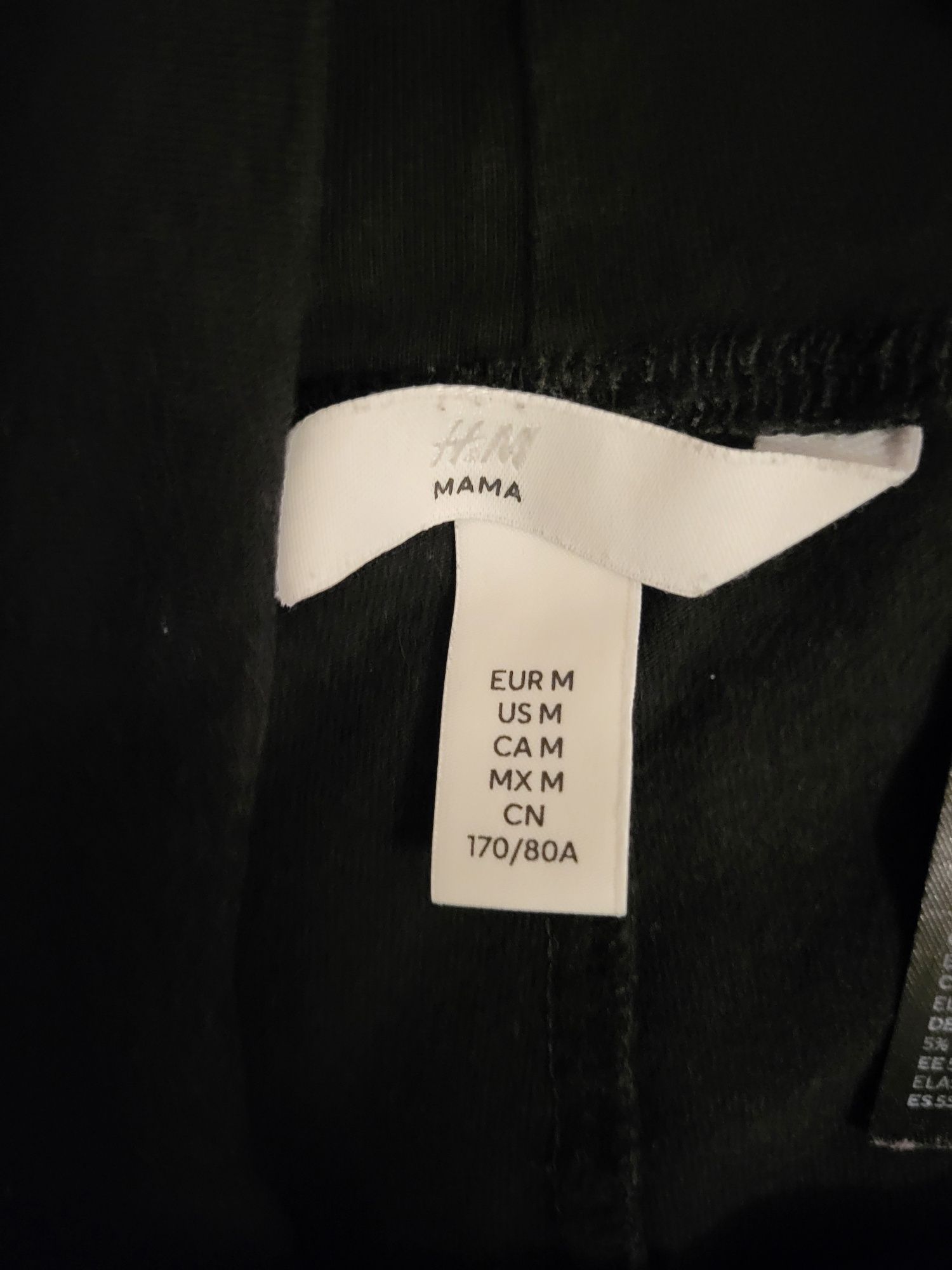 Legginsy ciążowe h&m M 2szt czarne spodnie gratis krótkie