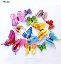 Набір кольорових метеликів, бабочки 3d на магнітах, набор для декора