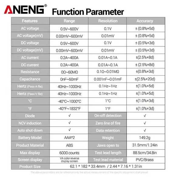 ANENG ST212 токовые клещи, мультиметр, AC/DC вольтметр, амперметр