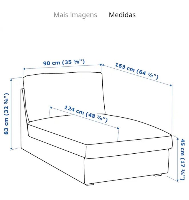 Chaise Long IKEA Nova castanha claro