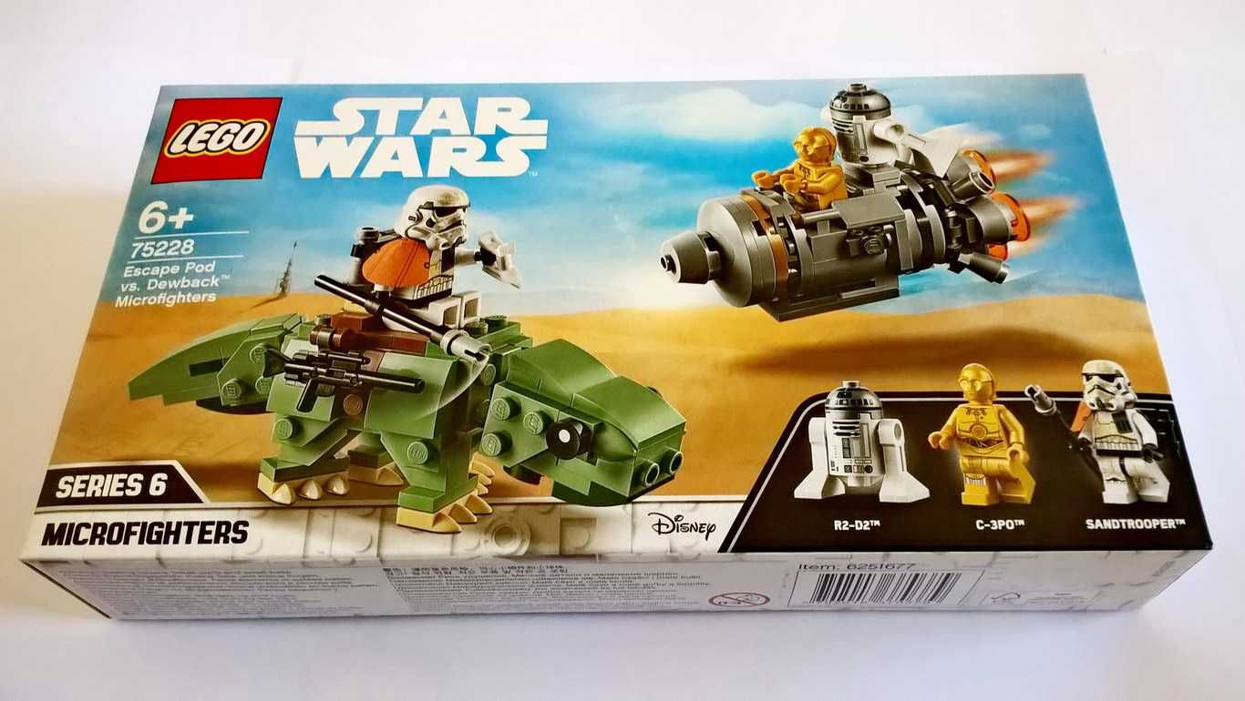 Lego Star Wars 75228 EscapePod vs Dewback Microfighters Series6 selado
