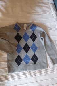 Sweter C&A z dekoltem V; r. 110 cm