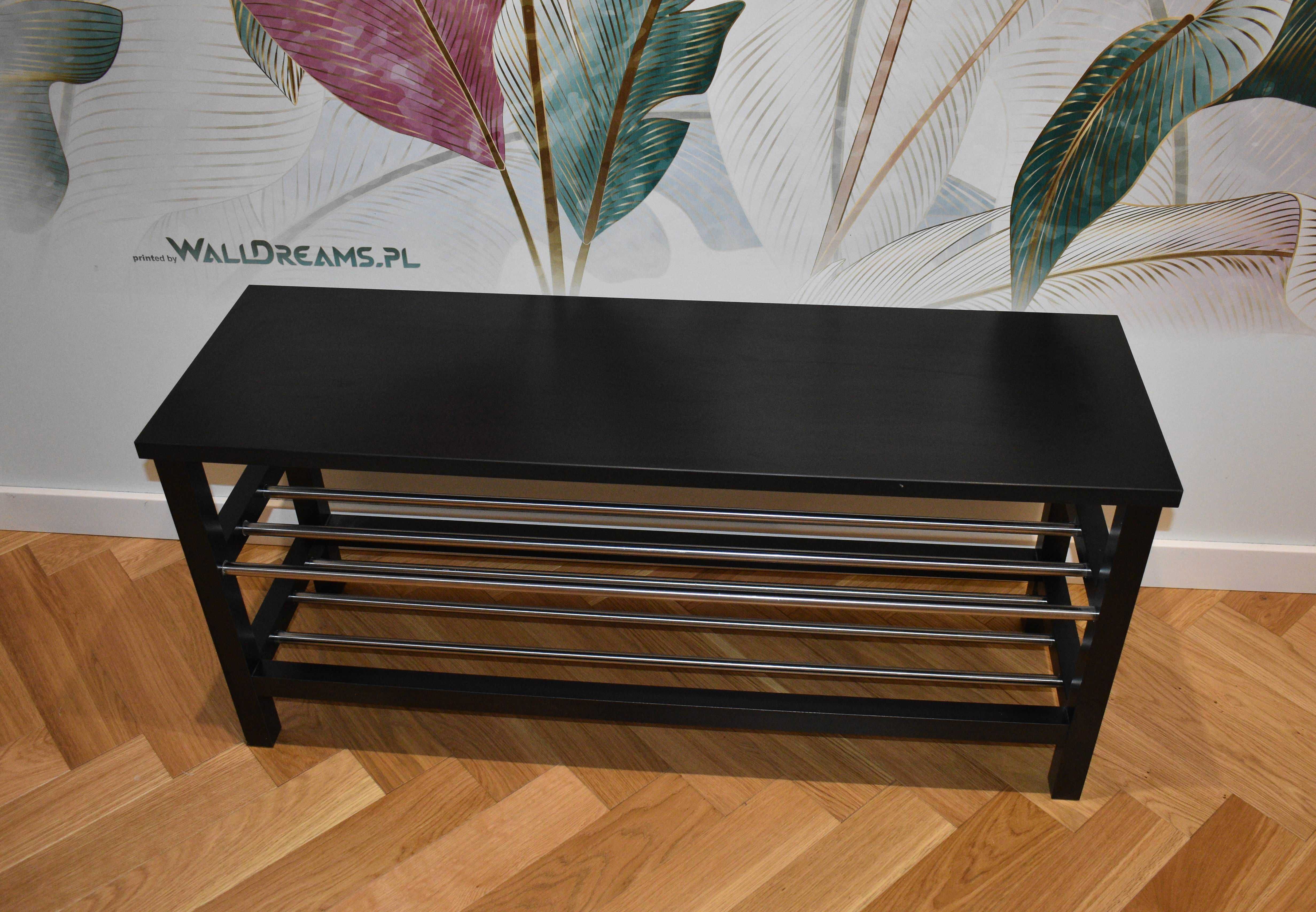 Ikea Tjusig , ławeczka z półkami  i wieszak, stan   bdb