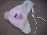 zimowa ciepła czapka z myszką dla dziewczynki 9 - 12 miesięcy