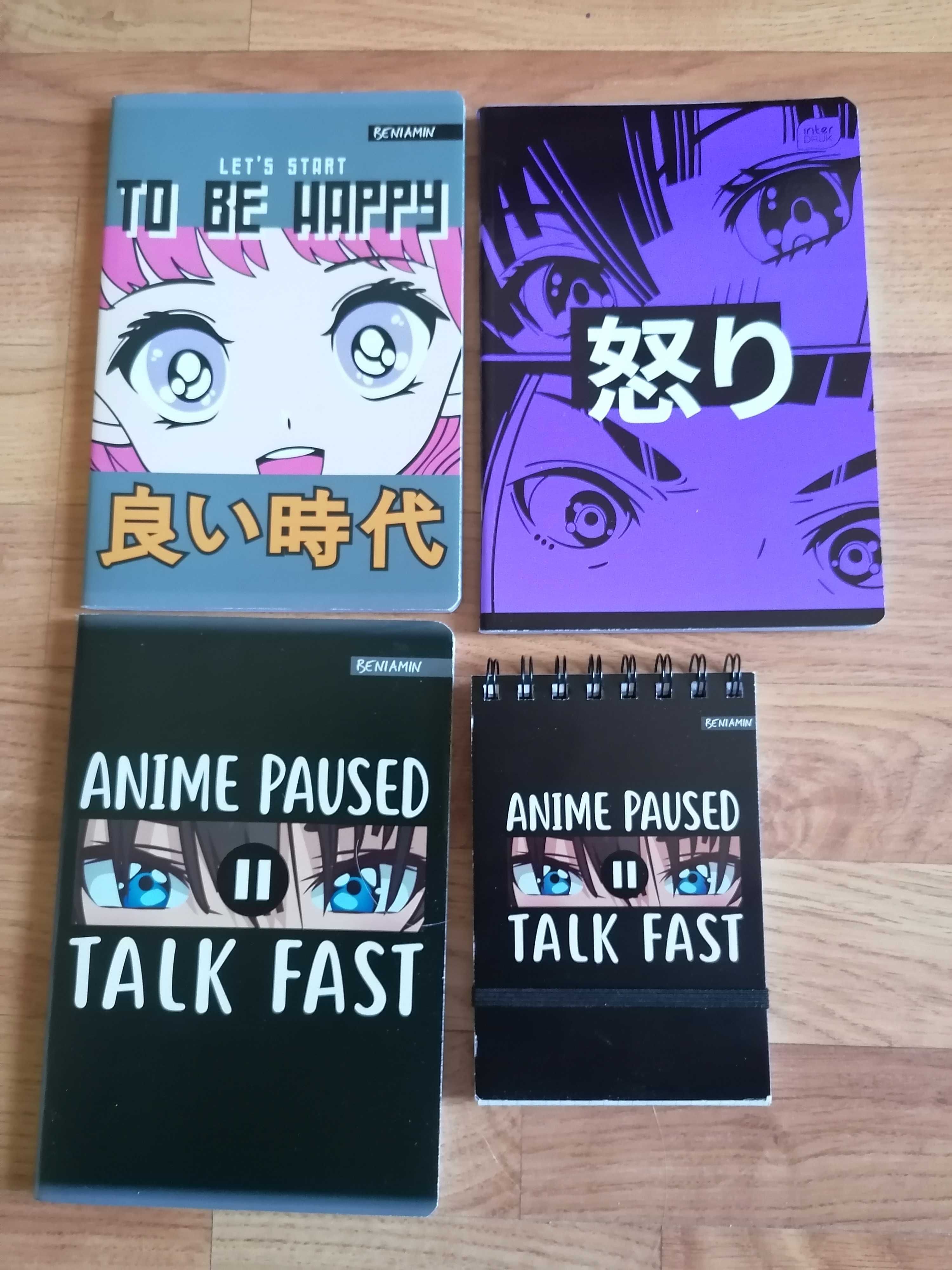 Anime Piórnik, podkładka na biurko, 3 nowe zeszyty + notes