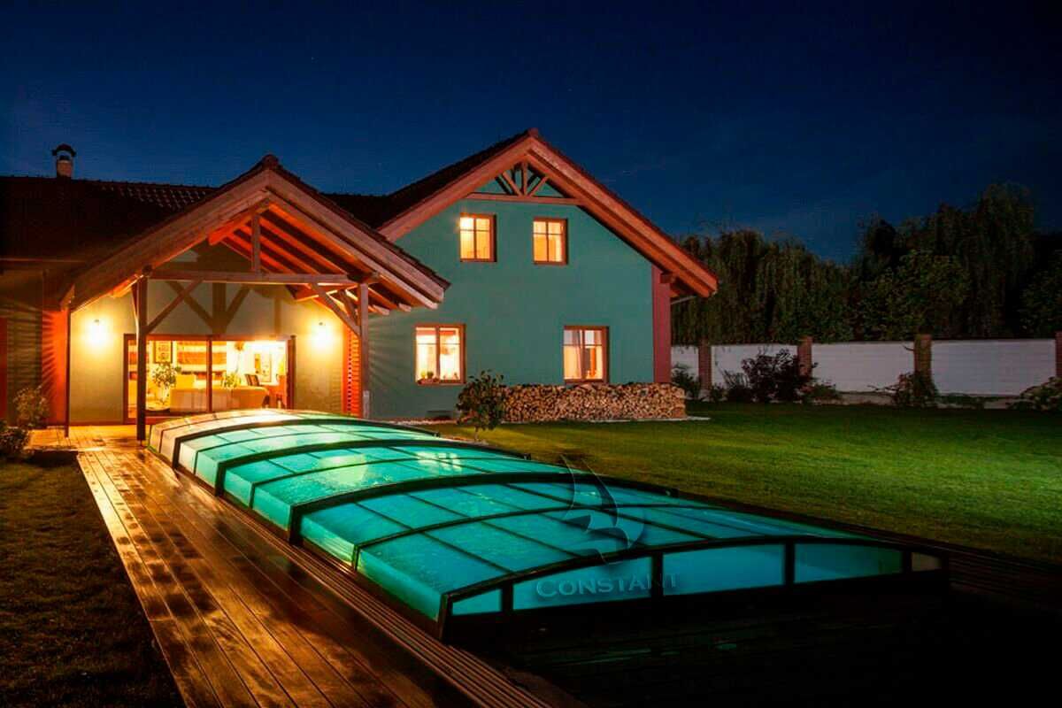 Nowoczesne Zadaszenie basenowe wymiary 7.4x3.4m z Montażem INSTAL-POOL