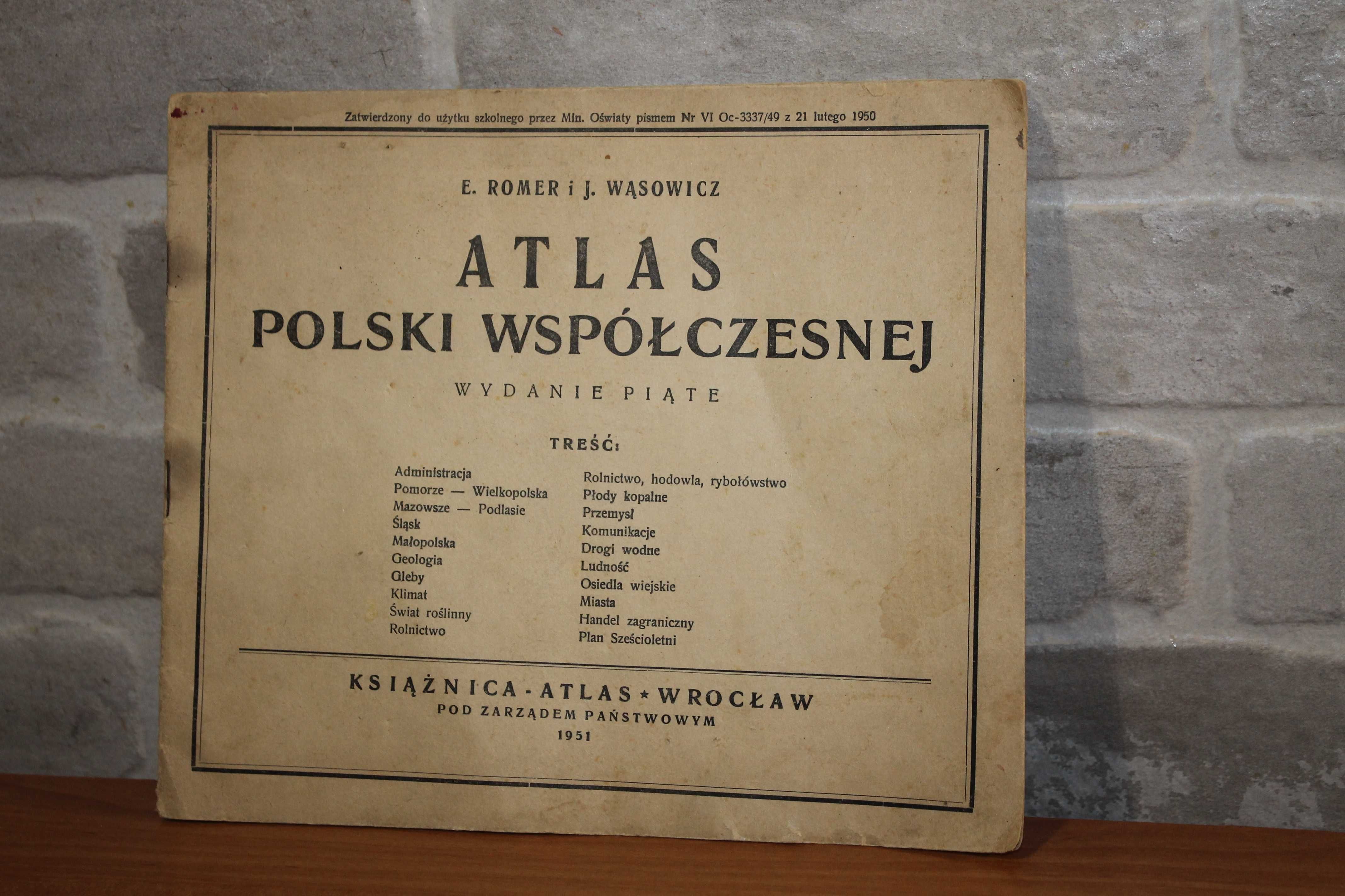 Atlas Polski współczesnej - E. Romer i J. Wąsowicz - Książnica Atlas