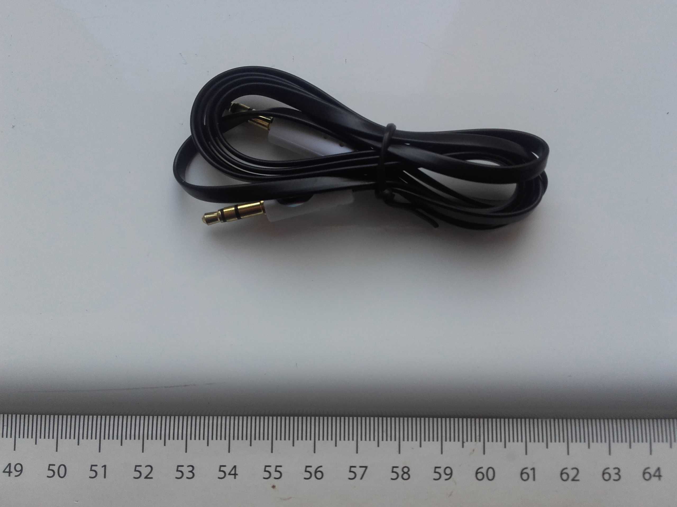Kabel audio 1m AUX miniJack 3,5mm płaski, stereo 100cm QR raltek