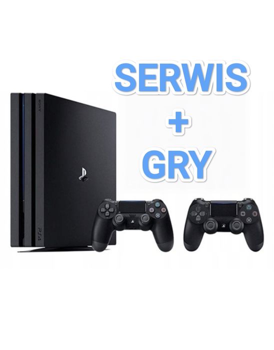PlayStation 4Pro 1Tb + Serwis + Gry + 2 Pady