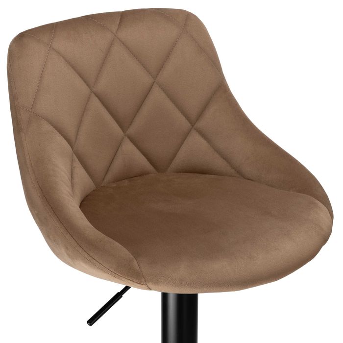 Krzesło barowe CYDRO BLACK welurowe MOKKA VELVET