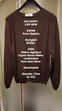 EWM Pure Classics  Damski sweter / bluza z wełny jagnięcej,  XL-XXL