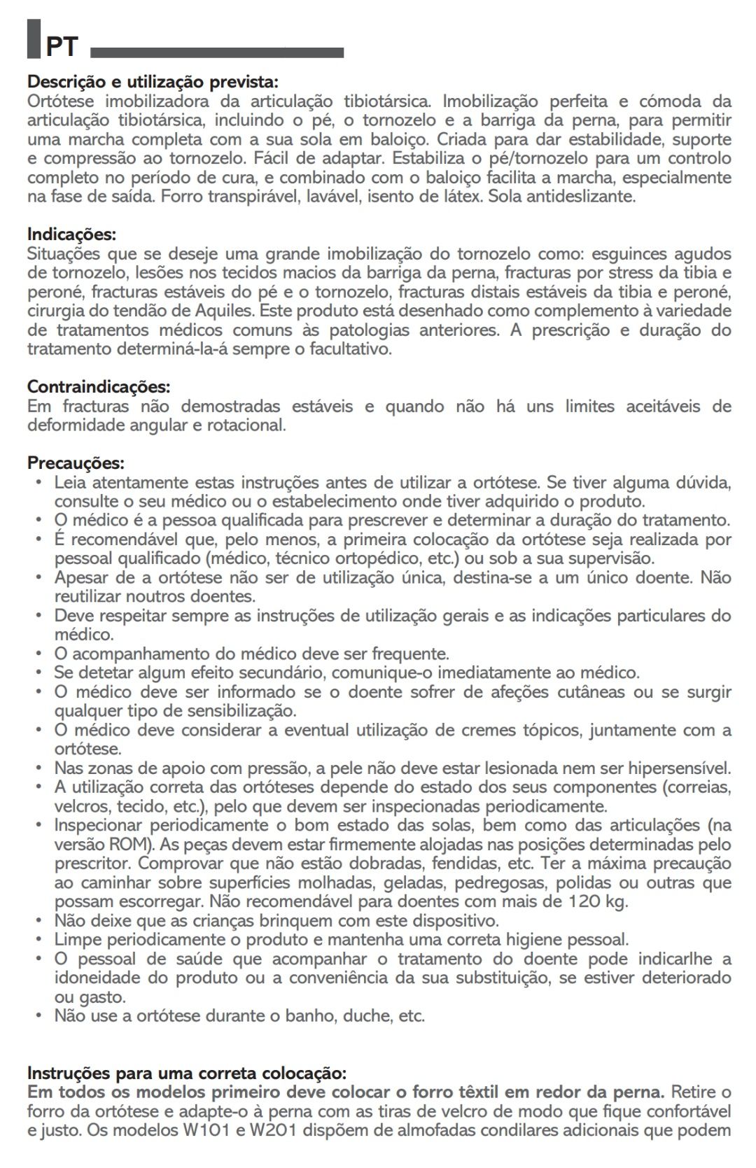 Bota Ortopédica Regulável PRIM W100R