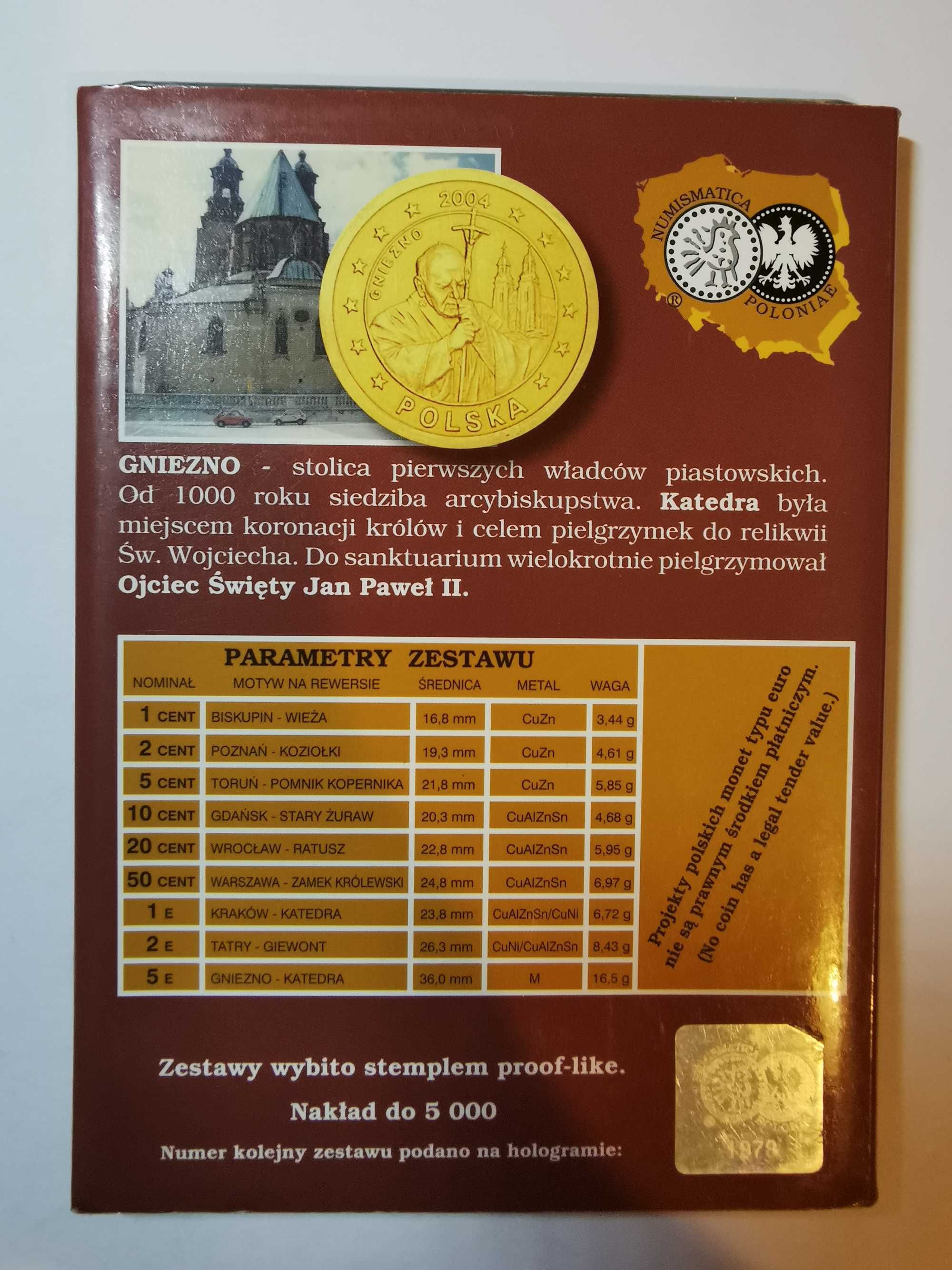 Monety Euro Polska 2004 nowe - numizmatyka niski nakład