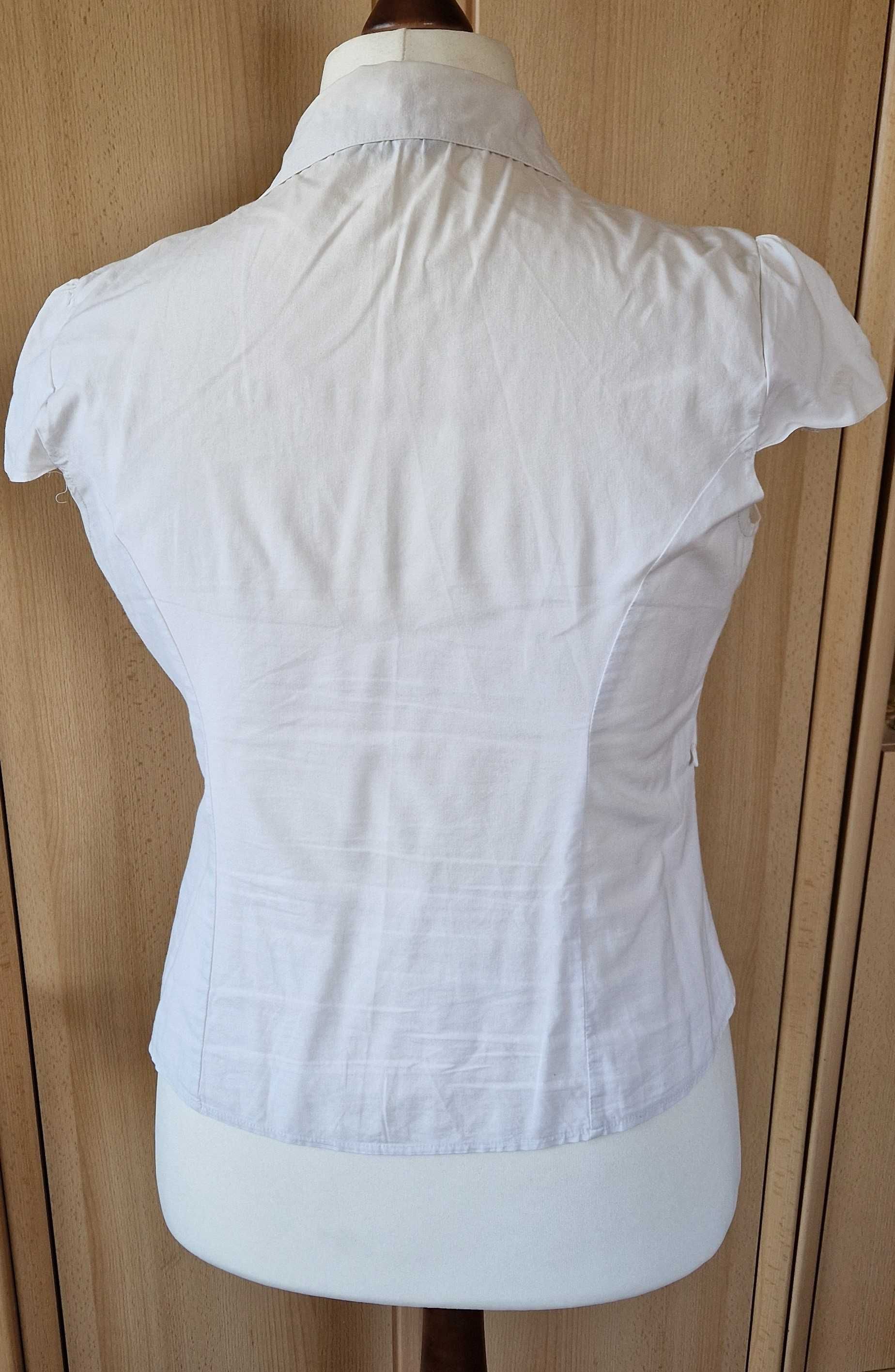 Bluzka damska taliowana w kolorowe białym R 42 (UK 14)