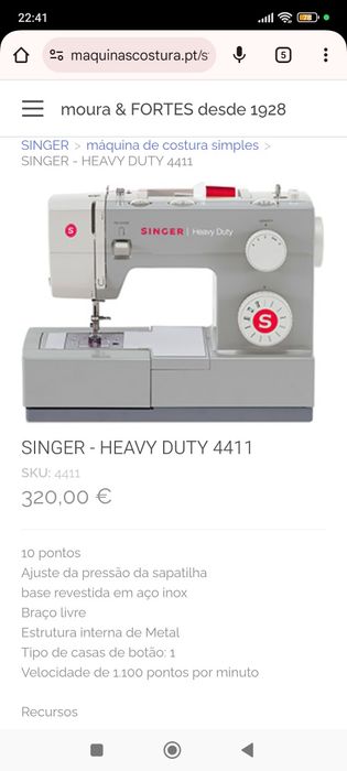 Máquina de costura heavy duty 4411