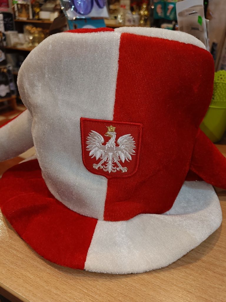 Kapelusz Polska, czapka kibica, piłka nożna, czapka z orłem, kibic