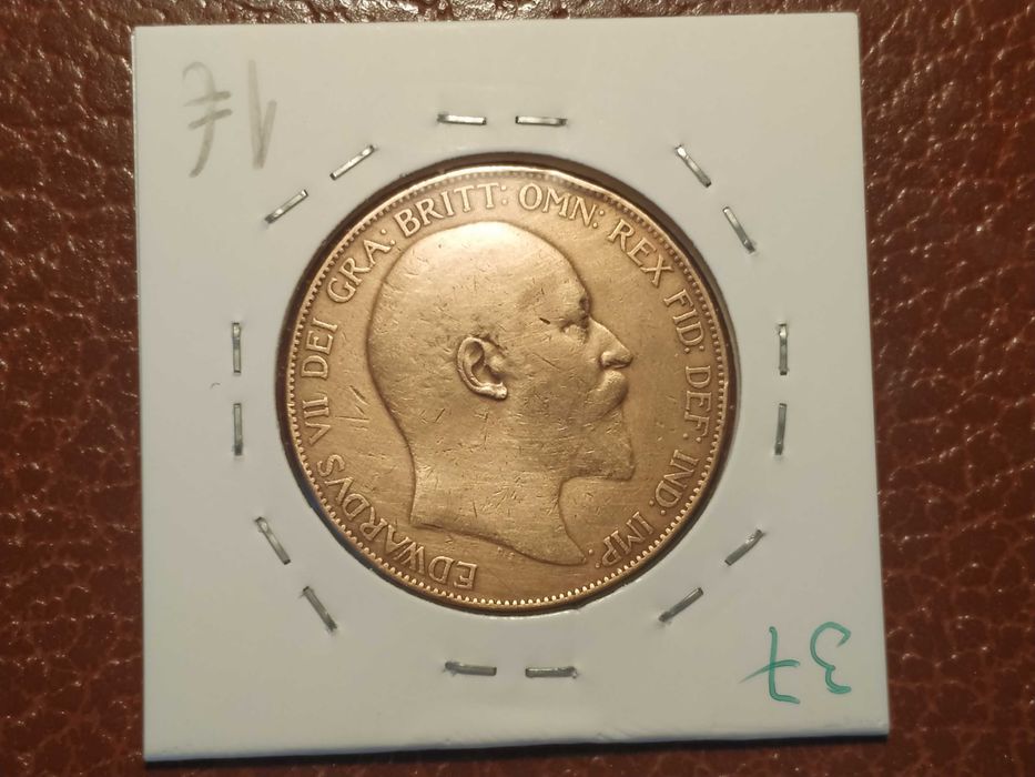 37 moeda de one penny de 1907 (Edwardus VII) - Reino Unido