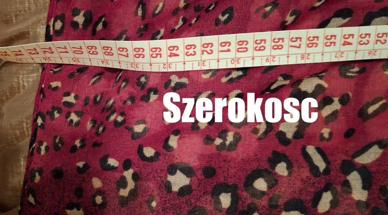 Komin z wiskozy panterka, wielokolorowy, ciekawy print