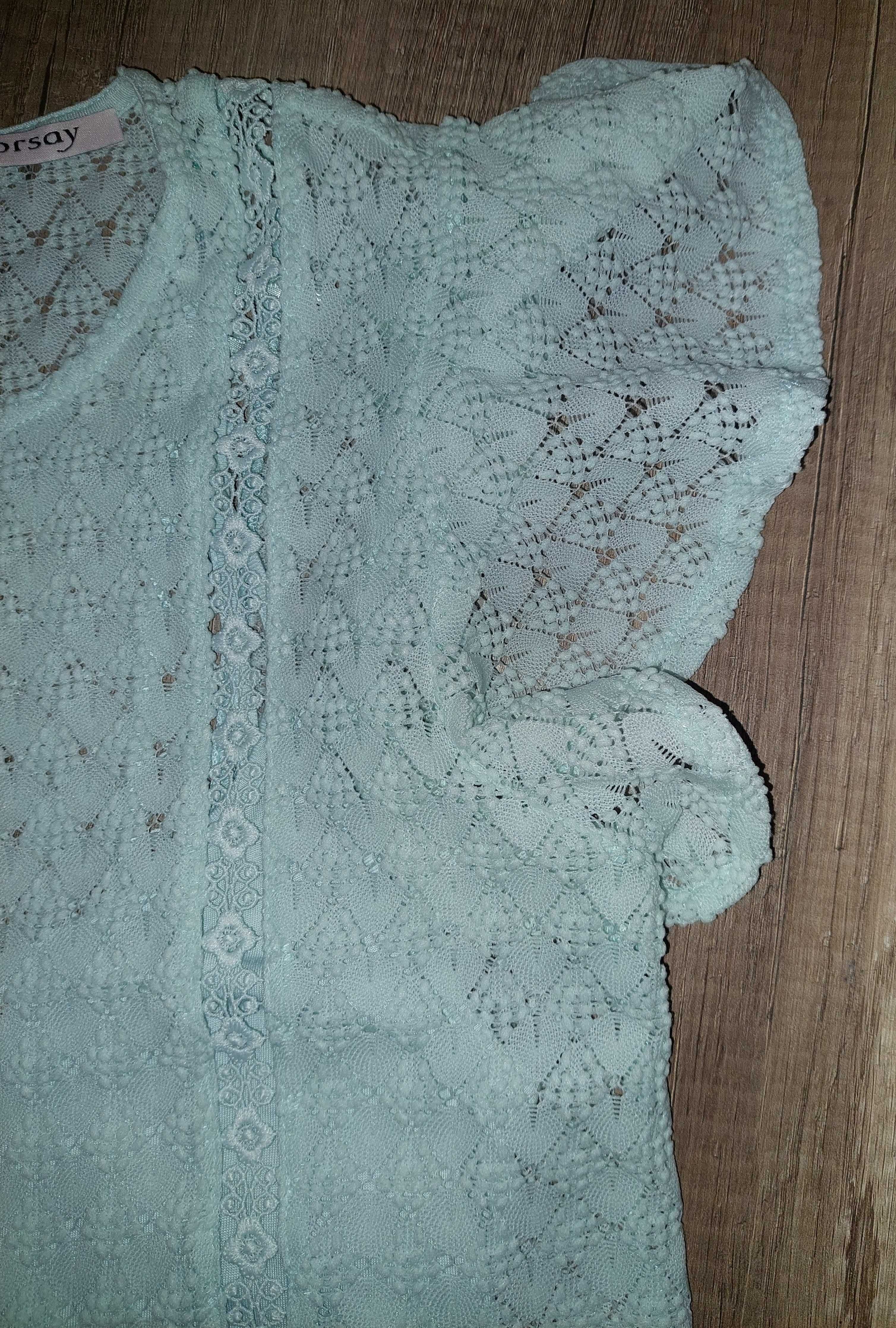 Miętowa ażurowa bluzka Orsay rozmiar M stan idealny ubrana 2 razy