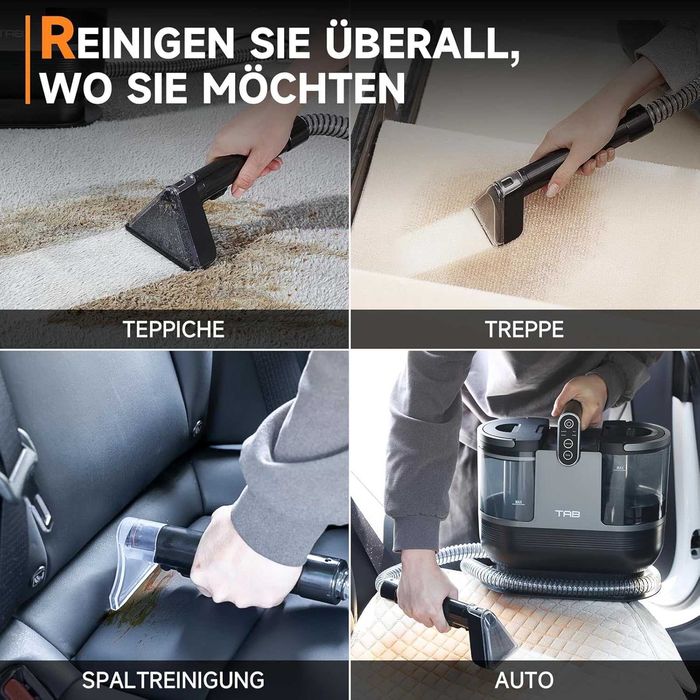 Odkurzacz piorący do dywanów, kanap, poduszek, tapicerek 600W TAB R6