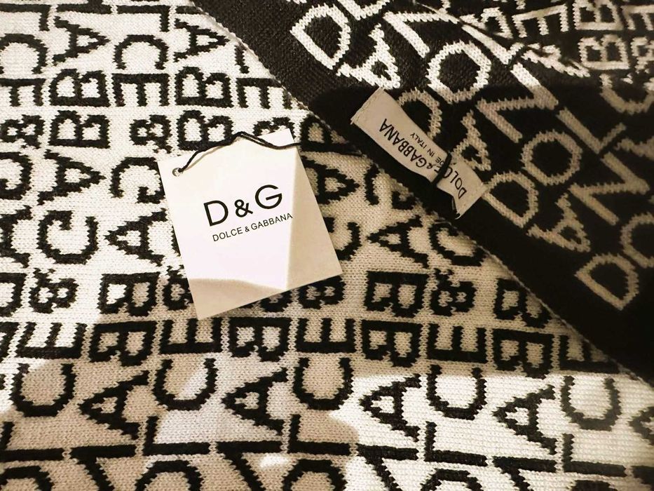 шапка шарф Dolce&Gabbana черные белые
