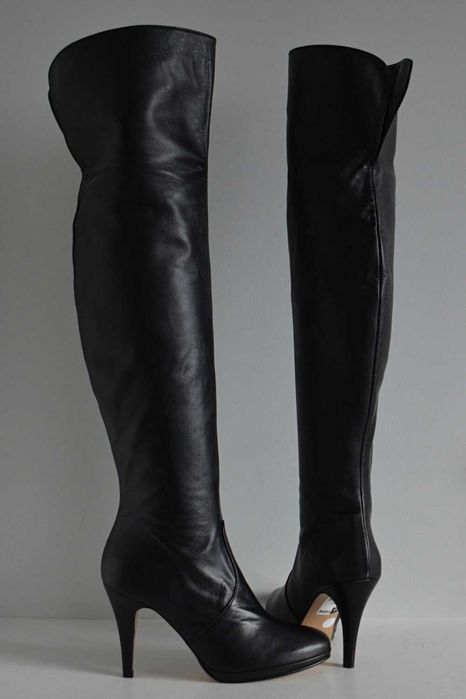 Muszkieterki Andre kozaki za kolano WYGODNA szpilka skóra 100% 38