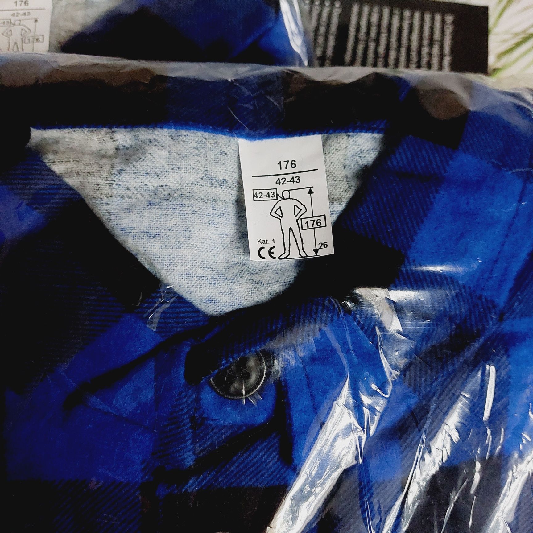 Koszula flanelowa 176 cm niebieska w kratę