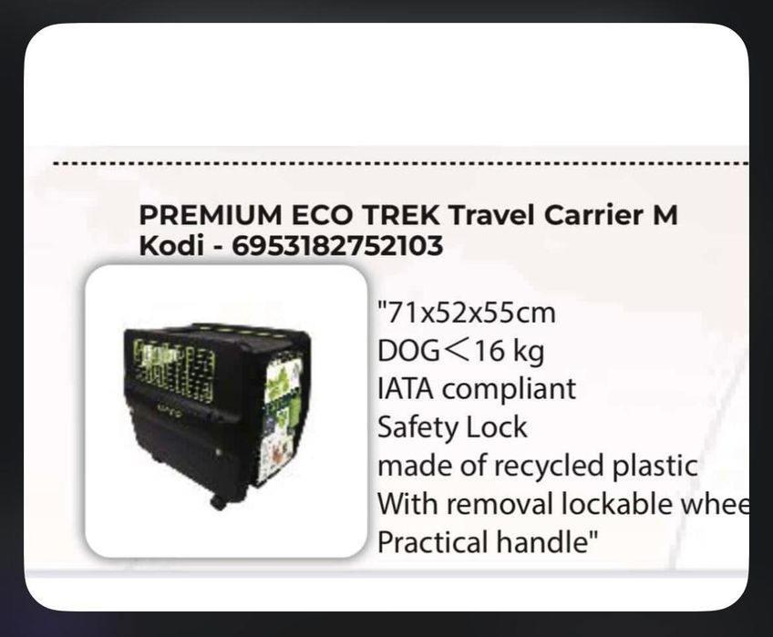 Transportadora premium cão (tamanho médio)