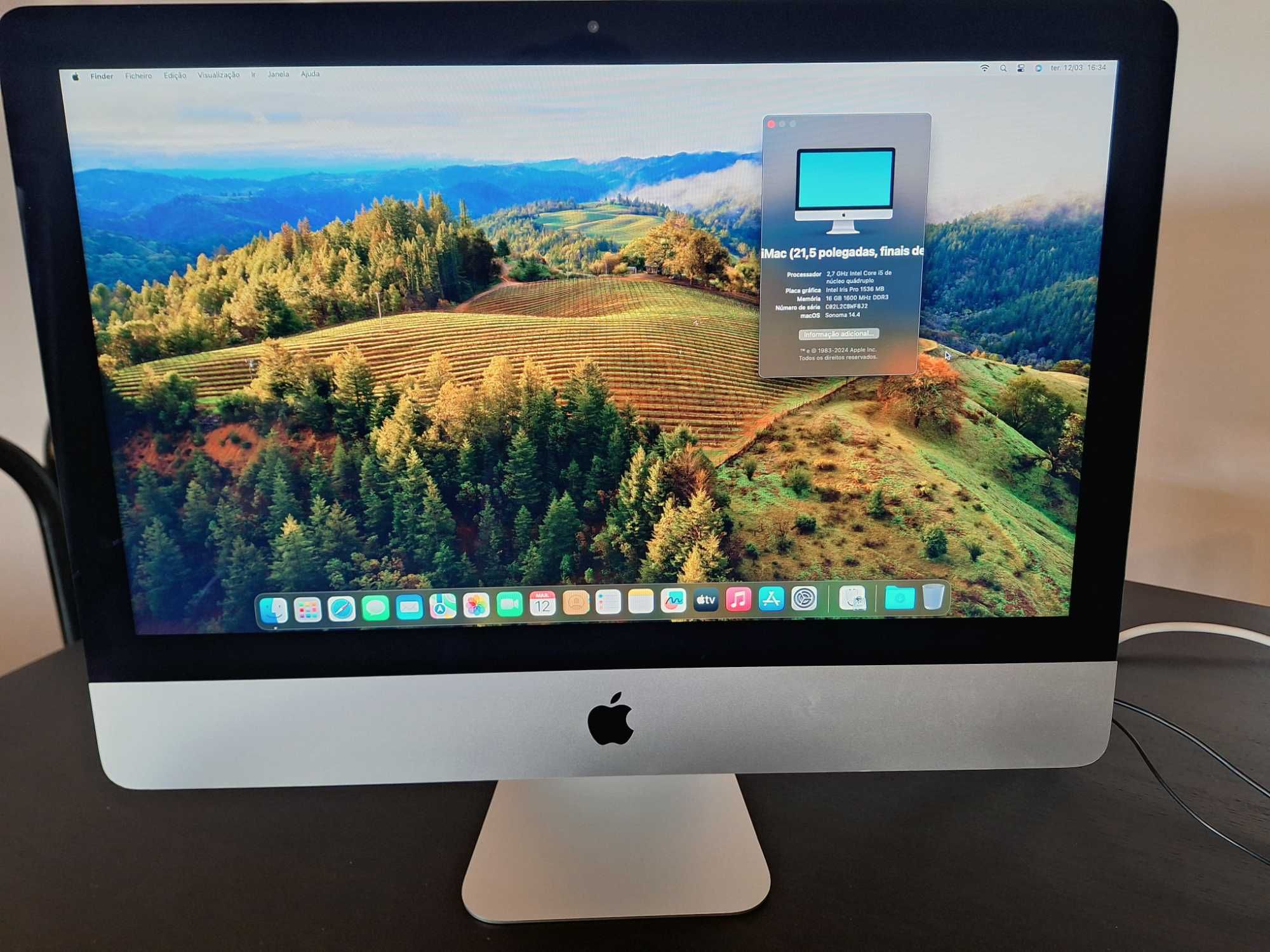 Apple iMac 21.5" Iris Pro CPU 3.2Ghz com SSD e já com Os Sonoma