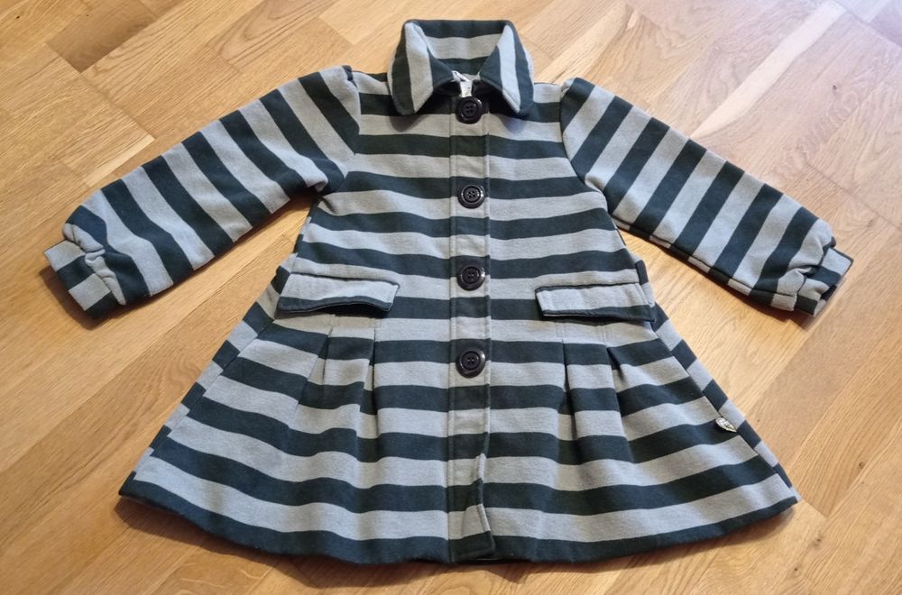 POMPdeLUX szary płaszczyk w pasy, r. 122-128