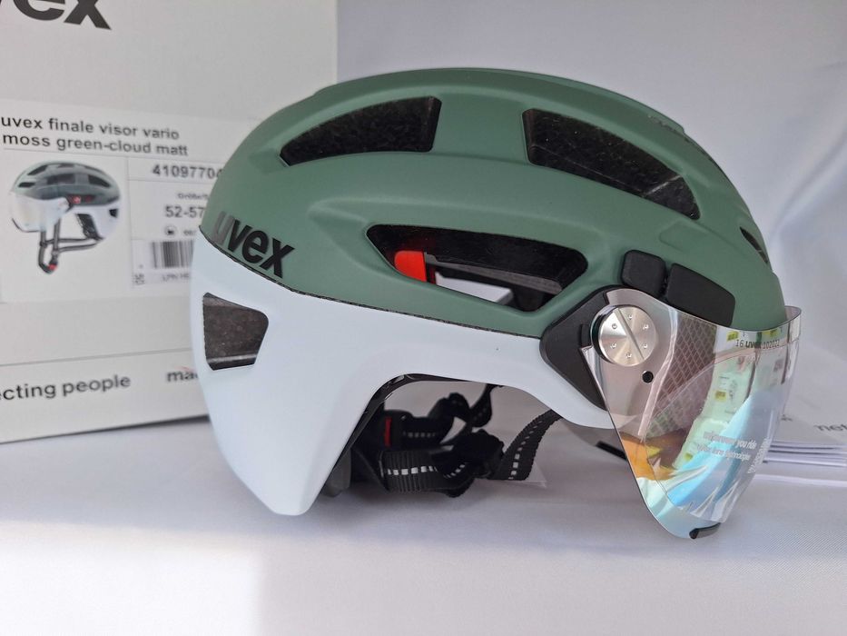 Kask rowerowy Uvex Finale Visor Vario Moss Green Cloud M 52-57cm S1-3