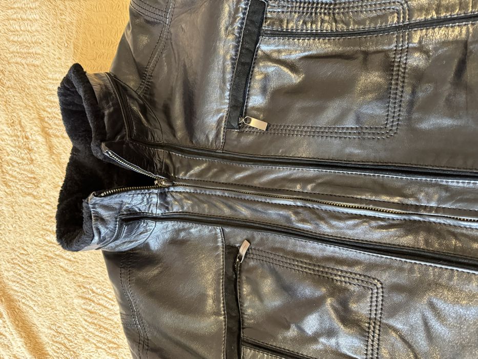 Шкіряна куртка зимова