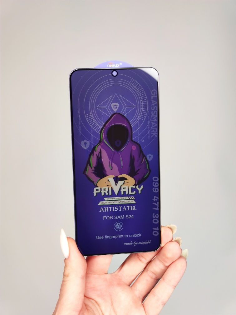 Приватное защитное стекло Samsung S24 Ultra S24 S23 антишпигун