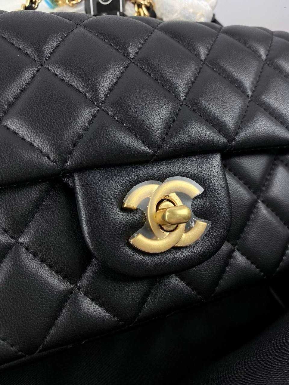 Женская сумка chanel black стильная черная сумочка на цепочке шанель