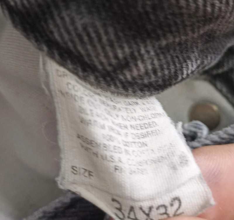 Lee 34/32 szare męskie jeansy straight
