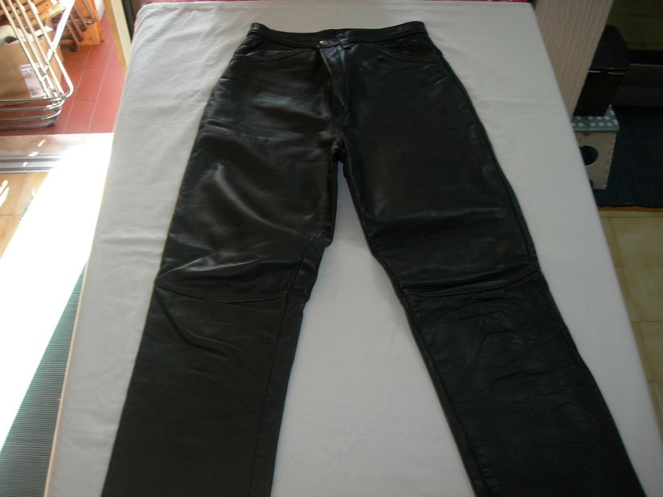 Calça de cabedal genuíno para Senhora mota XS