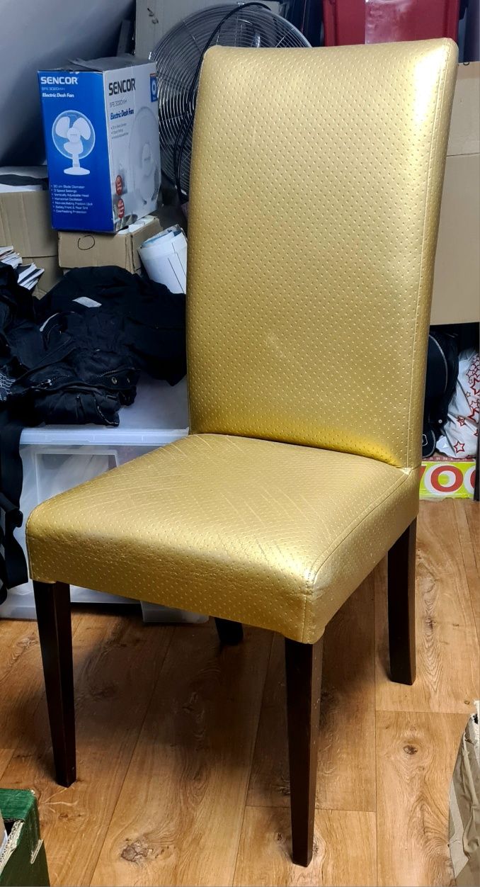 Drewniane złote krzesło tapicerowane krzesła drewno