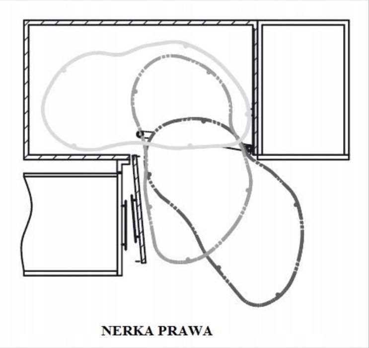 Rejs Nerka Kosz Corner Optima 800 biała prawa cichy domyk